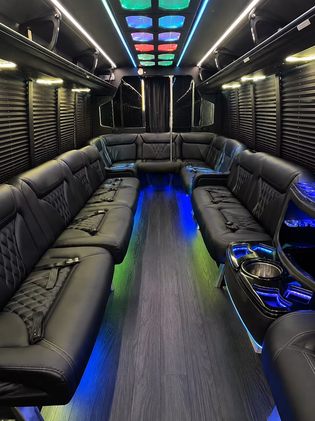 new orleans 20 passenger party bus interior