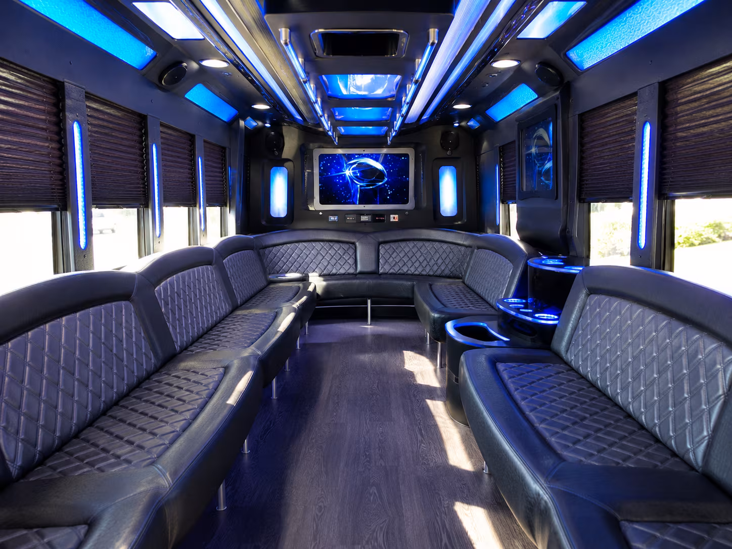 new orleans 28 passenger party bus inside