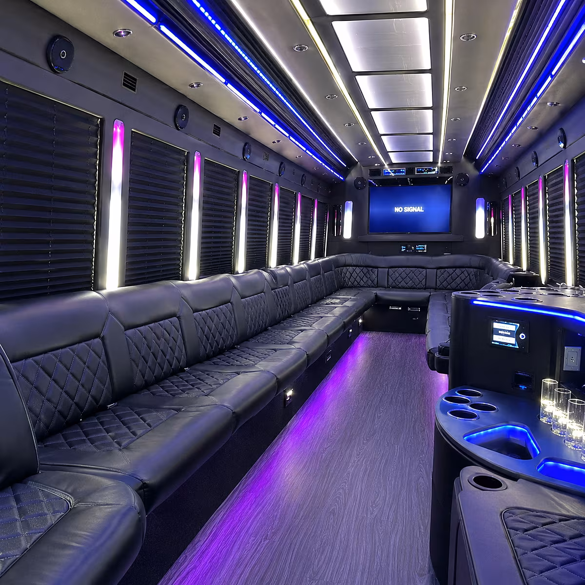 new orleans 30 passenger party bus inside